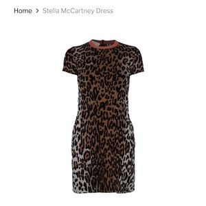 STELLA MCCARTNEY Short-Sleeve Leopard-Print Shift Dress